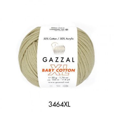 GAZZAL  BABY COTTON XL  3464 - 50% Хлопок, 50% Акрил 50 г/105 м